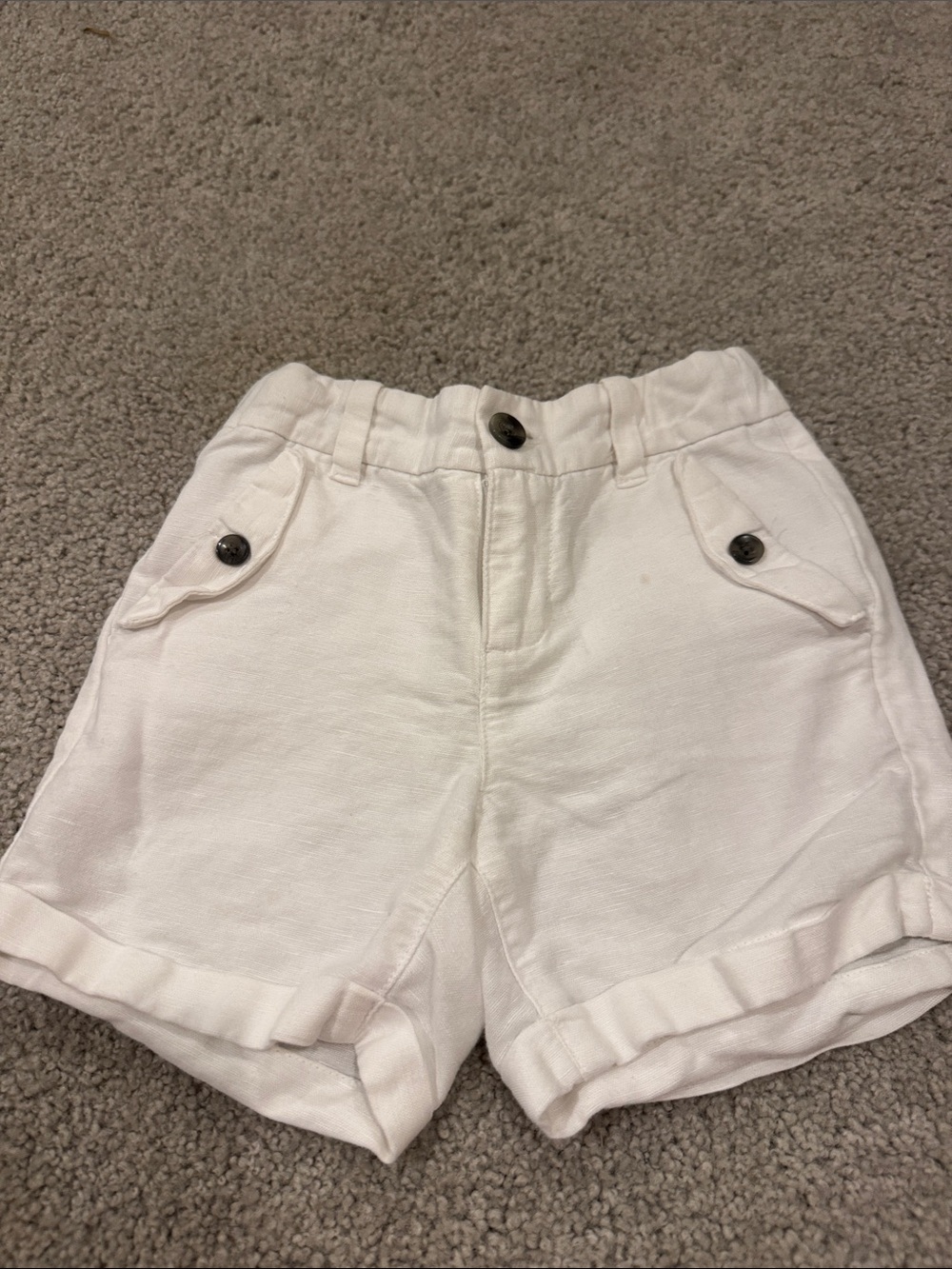 Janie and Jack White Cotton Roll-Hem Shorts